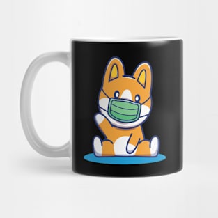 Corgi Face Mask Covid 19 Cute Funny Mug